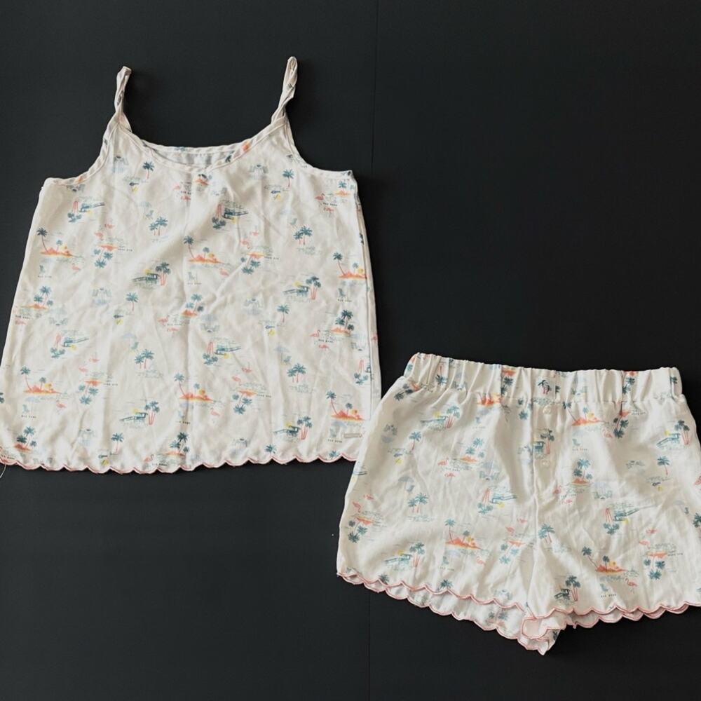 Rae Dunn Woman’s Size M White and Pink Pajama Set